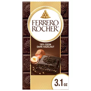 Ferrero Rocher Barra de Chocolate oscuro cacao y avellanas 3.1 oz