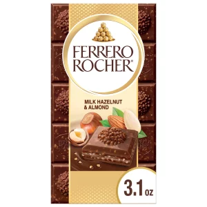 Ferrero Rocher Barra de Chocolate de leche con avellanas y almendras 3.1 oz